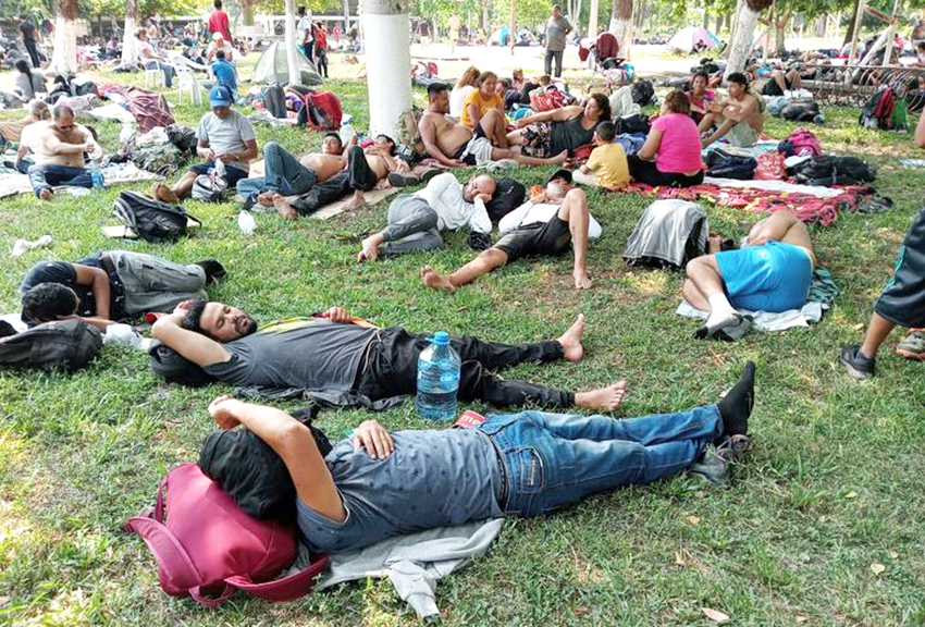Víacrucis migrante descansa en Chiapas
