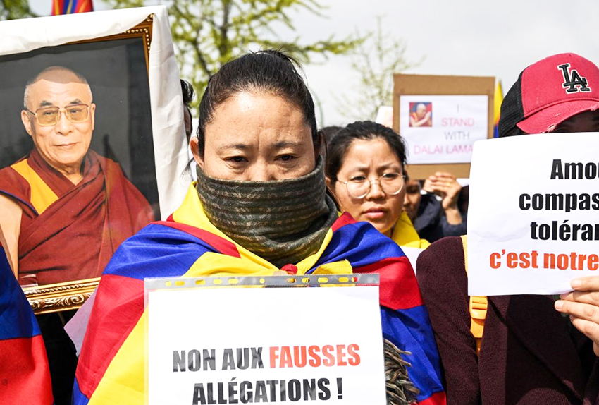 Protestan tibetanos en apoyo al Dalái Lama