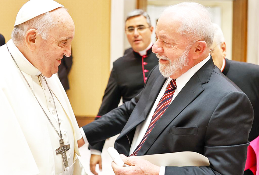 Lula se reunió con el Papa Francisco hablan de la paz