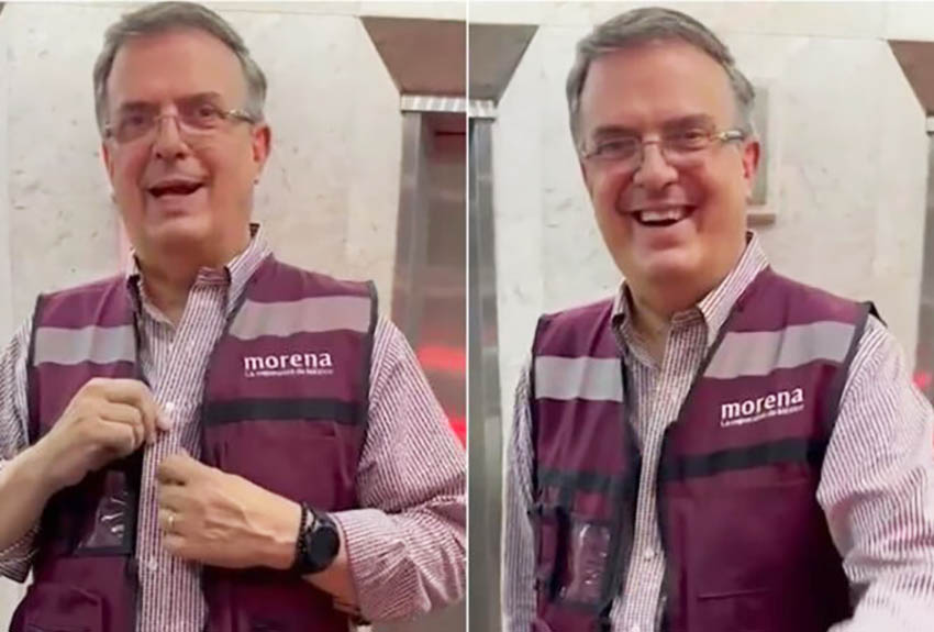 Ebrard presume amuleto. La camisa que uso en el 2018 cuando López Obrador ganó la presidencia