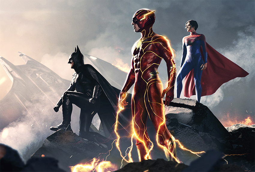 The Flash une a legendarios heroes: Tres Batman y tres Superman