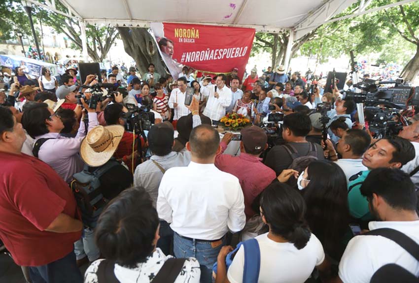Noroña inicia gira, pero confunde a Oaxaca con Puebla