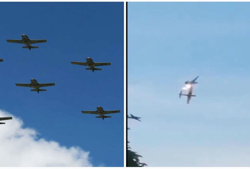 Chocan aviones militares durante acrobacia en Colombia