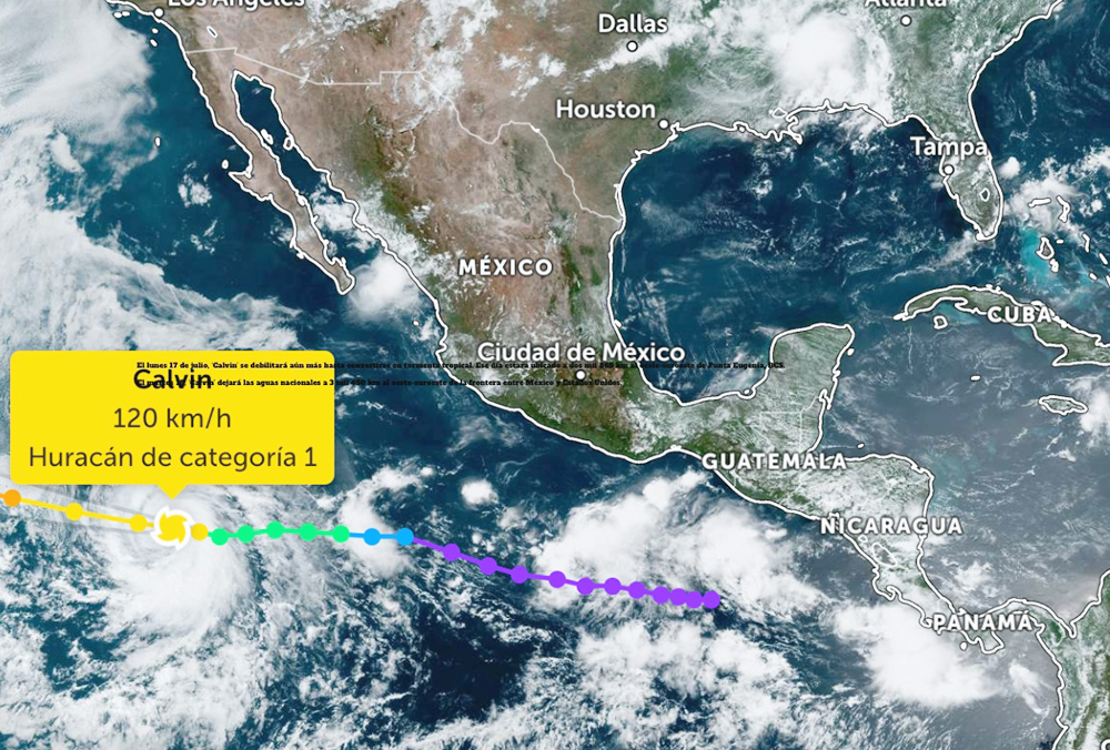 Se intensifica “Calvin” en las costas de Baja California Sur