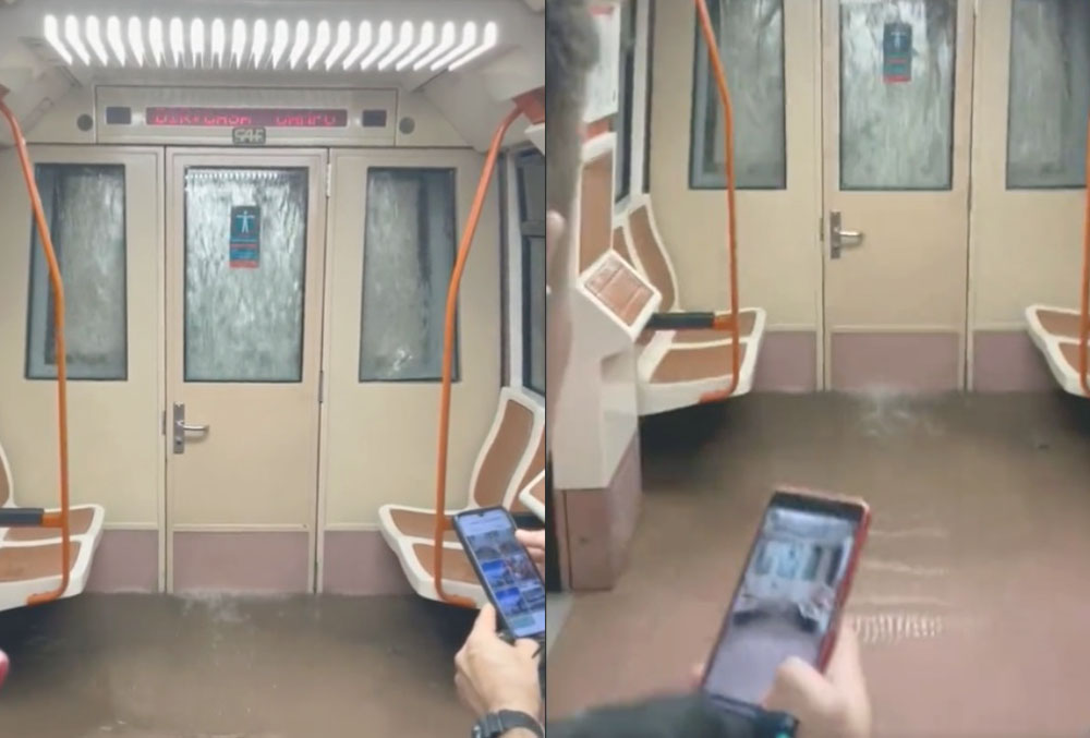 Caos en metro de Madrid. Fuerte tromba causa inundaciones