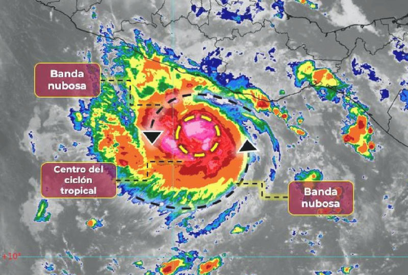 ‘Otis’ ya es huracán y se acerca cada vez más a Guerrero