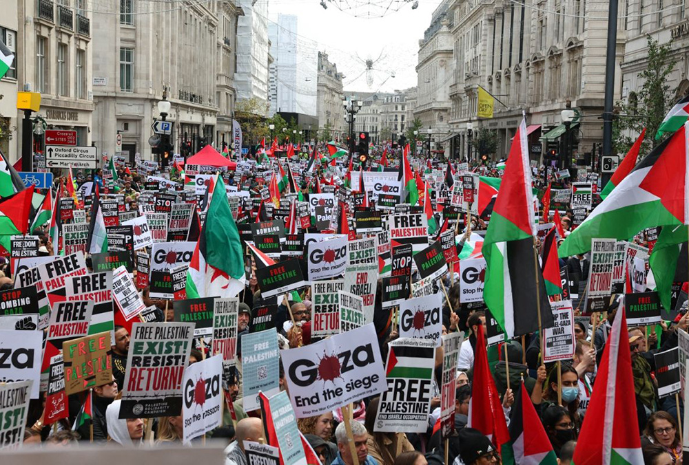 Masivas manifestaciones a favor de Palestina