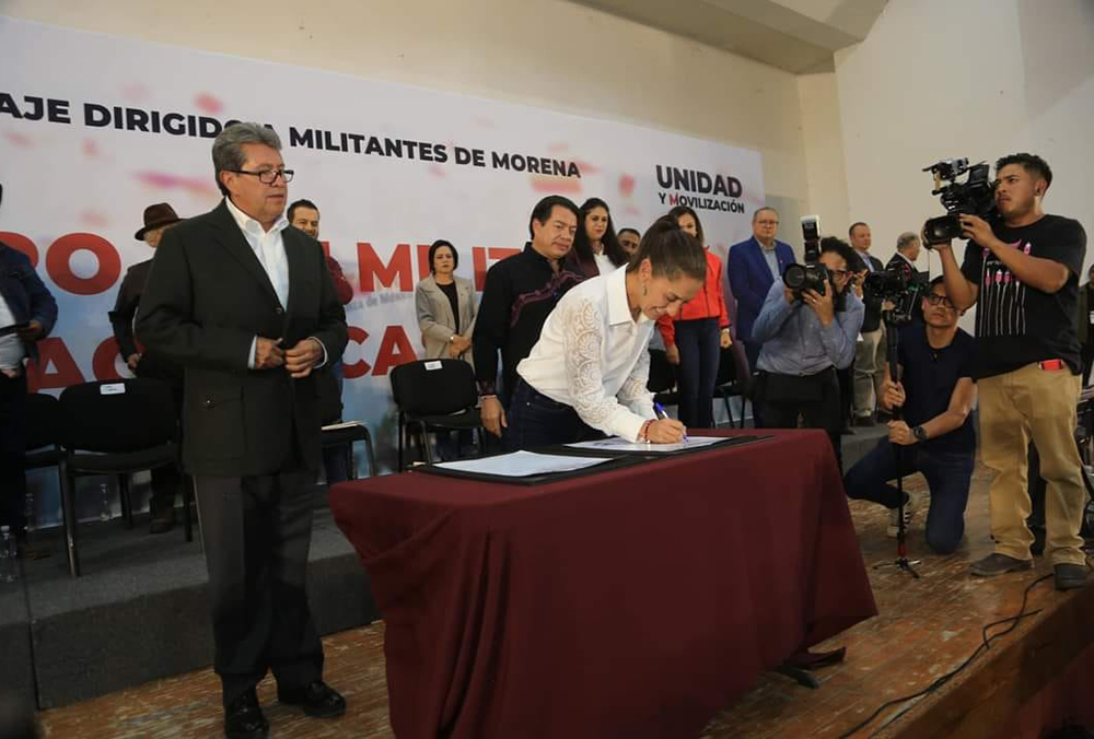 Sheinbaum firma en Zacatecas acuerdo de Unidad para la Transformación