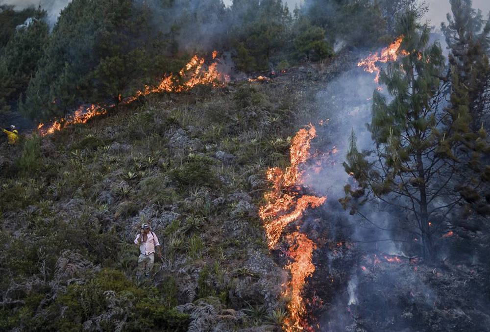 Combaten incendios en Colombia en medio de récords de calor