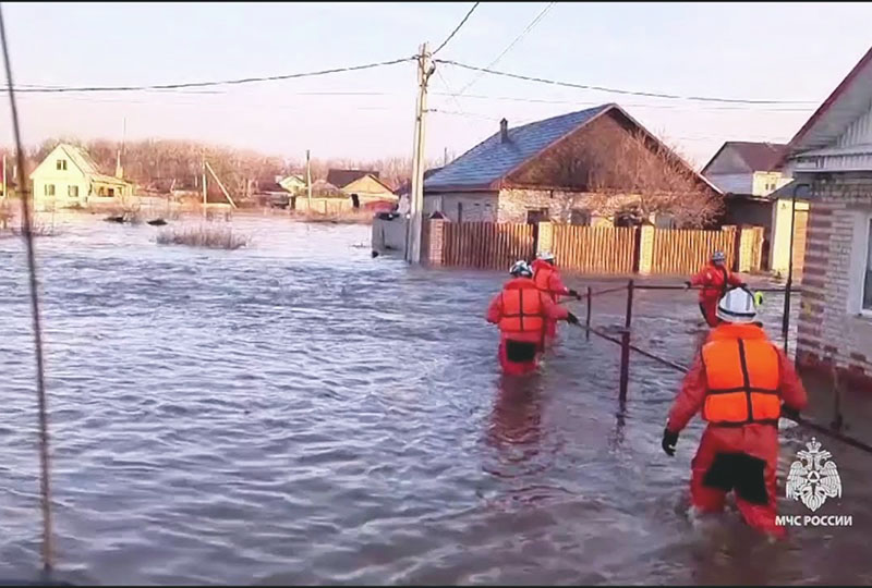 Rusia en medio del agua